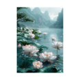 thumbnail image 5 of Mudket Framed,Botanical Canvas Wall Art,Ready to Hang,White Lotus Flower Mountain Lake Scenery Canvas Print,Zen Flower Wall Decor, for Bedroom Living Room Bathroom Decor - 12"L x 8"W, 5 of 10