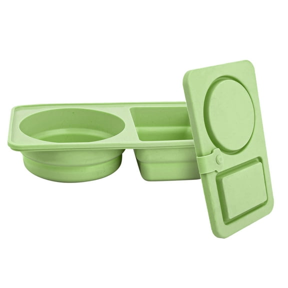 uvwlwu Silicone Food Storage Containers With Compartments For Kitchen And Camping Versatile Snack And Dressing Containers For Travel And Picnics Silicone Reusable Snack Container(Green)