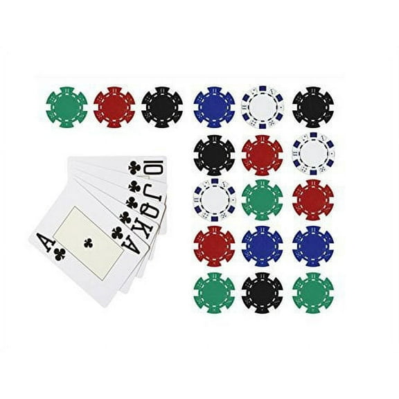 Whimsical Practicality's Poker Edible Cake Topper Royal Flush in Clubs Cake Topper Casino Chips