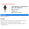 thumbnail image 2 of Cowl Panel Retainer - Compatible with 2007 - 2017 Jeep Patriot 2008 2009 2010 2011 2012 2013 2014 2015 2016, 2 of 2