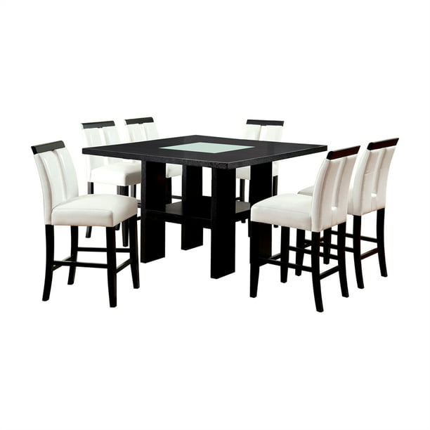 Furniture Of America Jalen Wood 7 Piece, Dining Room Set With Led Lights