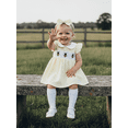 thumbnail image 3 of BemeyourBBs Newborn Baby Girl Bee Romper Dress Summer 2 Piece Outfit Sleeveless Bumble Bee Themed Plaid Tutu Dress Bow Headband Set, 3 of 9
