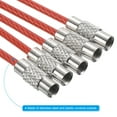 thumbnail image 4 of Uxcell 6" Wire Keychain Cable 5 Pack Stainless Steel Key Ring Loop Red, 4 of 6