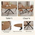 thumbnail image 4 of 45.3" Round Dining Table Set, Mid Century Modern Round Dining Table for 4 Person, with Steel Legs, Coffee Table for Kitchen Dining Room, Office, Save Space, 4 of 5