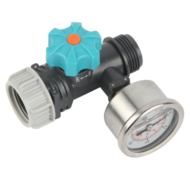 Válvula reguladora de presión de agua ajustable G3/4 pulg. con manómetro, controlador de riego para invernaderos y jardines.