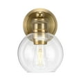 thumbnail image 6 of Hansford Collection One-Light Vintage Brass Clear Glass Farmhouse Bath Vanity Light, 6 of 14
