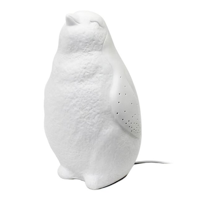 Lámpara de mesa Simple Designs LT3213, diseño de pingüino de porcelana blanca, 16 x 16 x 26 cm