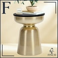 thumbnail image 2 of Finch Adler Metal Accent Side Table 16 Hourglass Shape Polished Black Matte Gold, 2 of 9