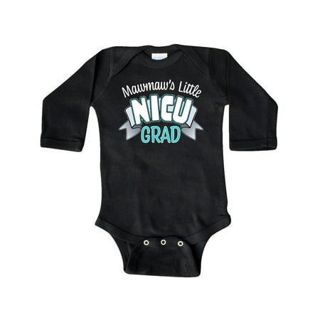 

Inktastic Mawmaw s Little Nicu Grad in Blue with Banner Gift Baby Boy or Baby Girl Long Sleeve Bodysuit