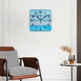 thumbnail image 2 of Square Wall Clock,Light Blue Wooden BackgSquare With Horizontal Planks Of Wood,Silent Non-Ticking Wall Clock Decor for Home Office Kitchen Living Room Bedroom(12inch), 2 of 4