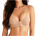 thumbnail image 3 of Vetsdori Soft Everyday Bras for Women Front Closure Wireless Bralette No Padding,Push up Large Bust Bras Womens Bras Lightweight, 3 of 9