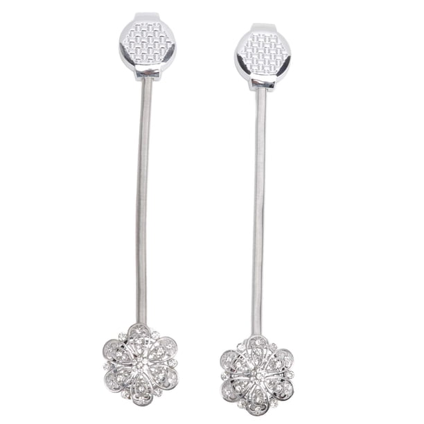 2 abrazaderas magnéticas de acero inoxidable para cortina de cristal, elegantes clips de flores para cortina, hebilla para sala de estar y dormitorio.