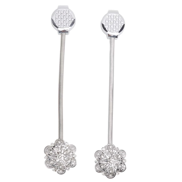 2 uds cortina de cristal magnético Tieback de acero inoxidable elegante flor cortina Clips hebilla para sala de estar dormitorio