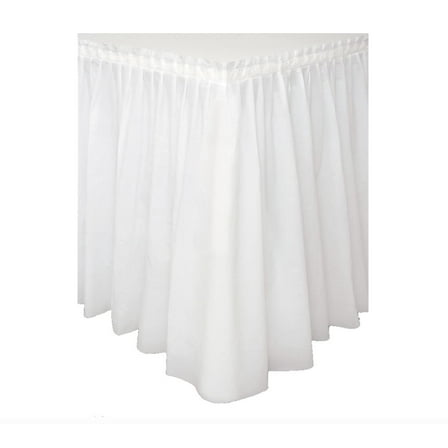 Plastic Table Skirt, 14 ft, White, 1ct