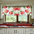 thumbnail image 3 of Yayeee Kitchen Curtains Tier Set of 2 Light Filtering 57"x36" Over Sink Window Panels, White Apple Pattern, 3 of 7