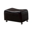 thumbnail image 2 of Faux Leather Upholstered Wooden Loveseat and Ottoman Set, Black, 2 of 6