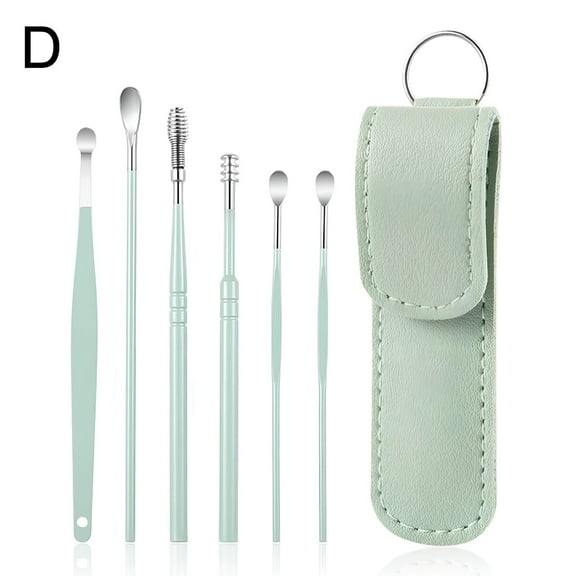 ACDANC Multicolor Earwax Removal Kit, Ear Wax Removal 6-in-1 Ear Pick Tools Reusable Ear Cleaner, Steel Ear Pick Set With Keychain Box Utility