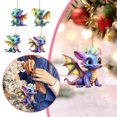 thumbnail image 3 of KCEHTA Christmas Dinosaur Decorations, Dinosaur Christmas Tree Ornaments, Dinosaur Ornaments for Christmas Tree, Cute Cartoon Dinosaur Acrylic Christmas Tree Hanging Ornaments, 3 of 4