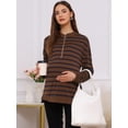 thumbnail image 5 of DARING DIVA Women's Maternity Mock Neck Long Sleeve Half Zip Sweatshirt 2XL Brown, 5 of 8
