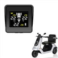 thumbnail image 5 of 2X Solar Wireless Tire Pressure Monitoring System Motorcycle TPMS Tire Pressure Monitor LCD Display 3 External Sensors,Black, 5 of 5