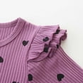 thumbnail image 4 of Gibobby Toddler Infant Baby Girl Clothes 12 24 Months 2T 3T 4T Long Sleeve Letter Romper Hooded Pants Outfits Set(0-3 Months,Purple), 4 of 6