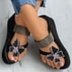 thumbnail image 1 of MKLEKYY Sandalias para Dama, Informales, Con Tacón de Pendiente y Lazo, Con Diamantes de Imitación, para Playa, Estilo Bohemio, 1 of 4