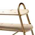 thumbnail image 5 of Baxton Studio Merida Glam and Luxe Brushed Gold Finished Metal and Natural Brown Finished Wood 2-Tier Over Bed Queen Size Storage Display Shelf, 5 of 8