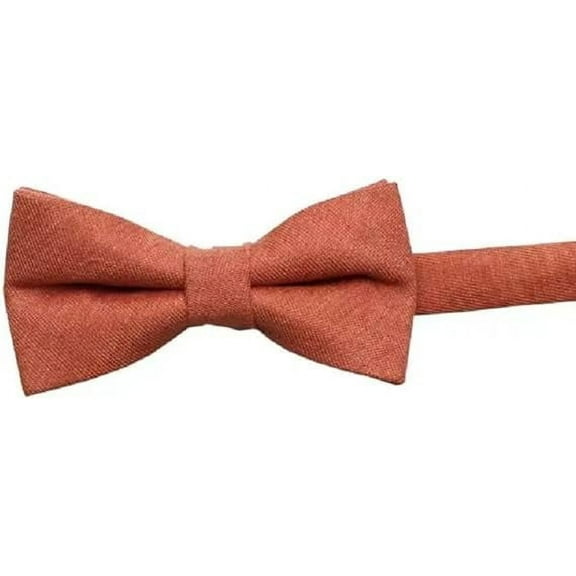 Nvzi 2pcs Classic Pre-Tied Bow Tie Formal Solid Tuxedo Adjustable Adults & Children Bowtie Wedding Party Fancy Plain Necktie（Orange）