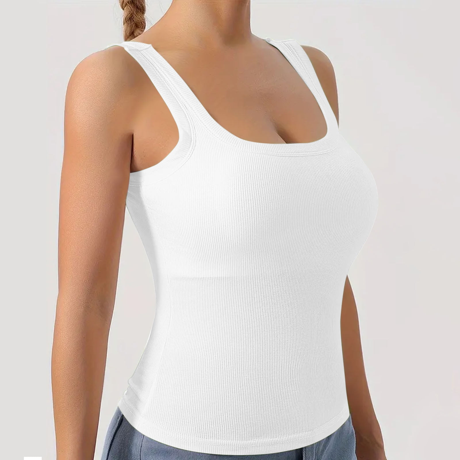 Turilly Ladies Camisole With Chest Pad No Steel Rings Bottom Underwear Solid Color T-shirt