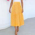 thumbnail image 3 of Women's Smocked High Waist Maxi Skirt Casual Long Skirts with Pockets, 3 of 9