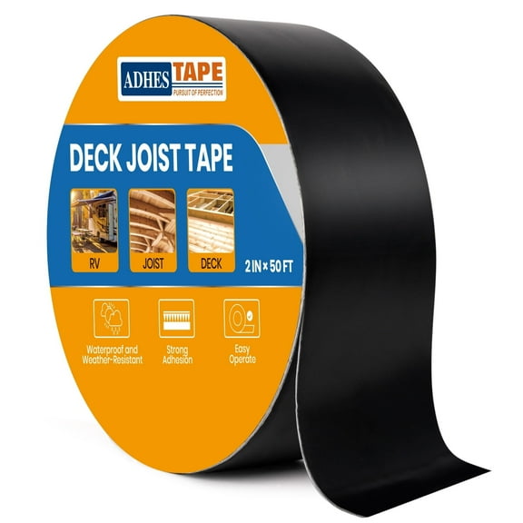 ADHES Deck Joist Tape 2 inch, 2" x 50' Weather Resistance & Waterproof Joist Tape for Decking, Deck Flashing Tape, Butyl Joist Tape, Ideal for Wood Decks Beams Roof, Outdoor Construction Use