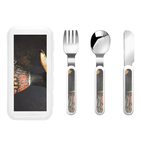 

Lukts Graffiti Cool Duck for Children s Knife Fork and Spoon Three-Piece Set Stainless Steel Children and Toddler Safety Cutlery with Outer Box