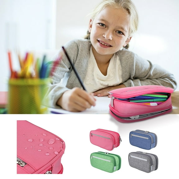 ECHSRT Large Pencil Case, Aesthetic Pen Pouch with Big Capacity, Minimalist Portable Stationery Bag with Handle for Office Organizer Aesthetic Pencil Cases