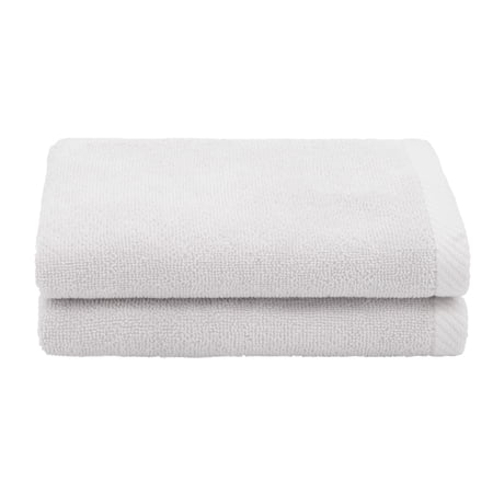 Authentic Hotel and Spa 100% Turkish Cotton Ediree Fingertip Towels - Set of 2 Silver