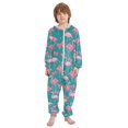 thumbnail image 2 of Flamingo Bow Pattern One Piece Pajamas Soft Jumpsuit Cozy Sleep and Play Romper Zipper and Pockets 13Y-14Y, 2 of 8