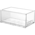 thumbnail image 2 of Stackable Storage Drawer, Large Organizer, Transparent Plastic Storage Organizer, Drawer Design Storage Box, Home Office Stationery Clothing Cosmetics Food, 2 of 7