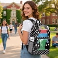 thumbnail image 3 of COEQINE Clear Backpack for School Multi-Pocket Bookbag PVC Polyester See Through Book Bag with Padded Shoulder Straps, Heavy Duty Work Bag Transparent Daypack, Black Cat Polka Dots, 3 of 7