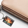 thumbnail image 5 of Retro Surfer Beach Tropical Sunset Illustration Metal Rectangle Keychain, 5 of 7