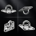 thumbnail image 5 of 4PCS Stainless Steel Pad Eye Plates & 4PCS Carabiner Clips – Wall Mount U-Shape Hooks for Marine Hardware, 5 of 7