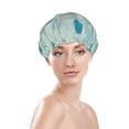 thumbnail image 3 of YFYANG Women's Double Waterproof Shower Cap, Blue Star Geometric Art Reusable Hair Cap for All Hair Styles and Head Sizes, 3 of 9