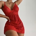 thumbnail image 2 of zuwimk Women's Lingerie Nightwear Spaghetti Strap Nightgown Chemise Z-Red,M, 2 of 5
