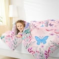 thumbnail image 4 of Homewish Girly Pink Butterfly Bedding Comforter Set, Spring Garden Animal Twin Comforter Sets, Princess Cartoon Reversible Bedding Set, Ultra Soft Bedroom Decor, 2-Piece, 4 of 8