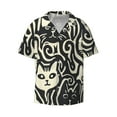 thumbnail image 5 of Daiia Abstract Cat Faces Pattern Men's Linen Shirts Short Sleeve Casual Shirts Button Down Shirt for Men Beach Summer Wedding Shirt-Large, 5 of 6