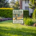 thumbnail image 3 of Clean Up After Dog Yard Signs with H-Frame Stakes, 9" x 12" Corrugated Plastic Please Clean Up After Your Dog Signs (Pack of 2), 3 of 7