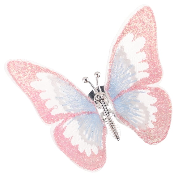 Phenofice Elegant Pink Butterfly Auto Ornament Easy Install Fabric Car Interior Decor
