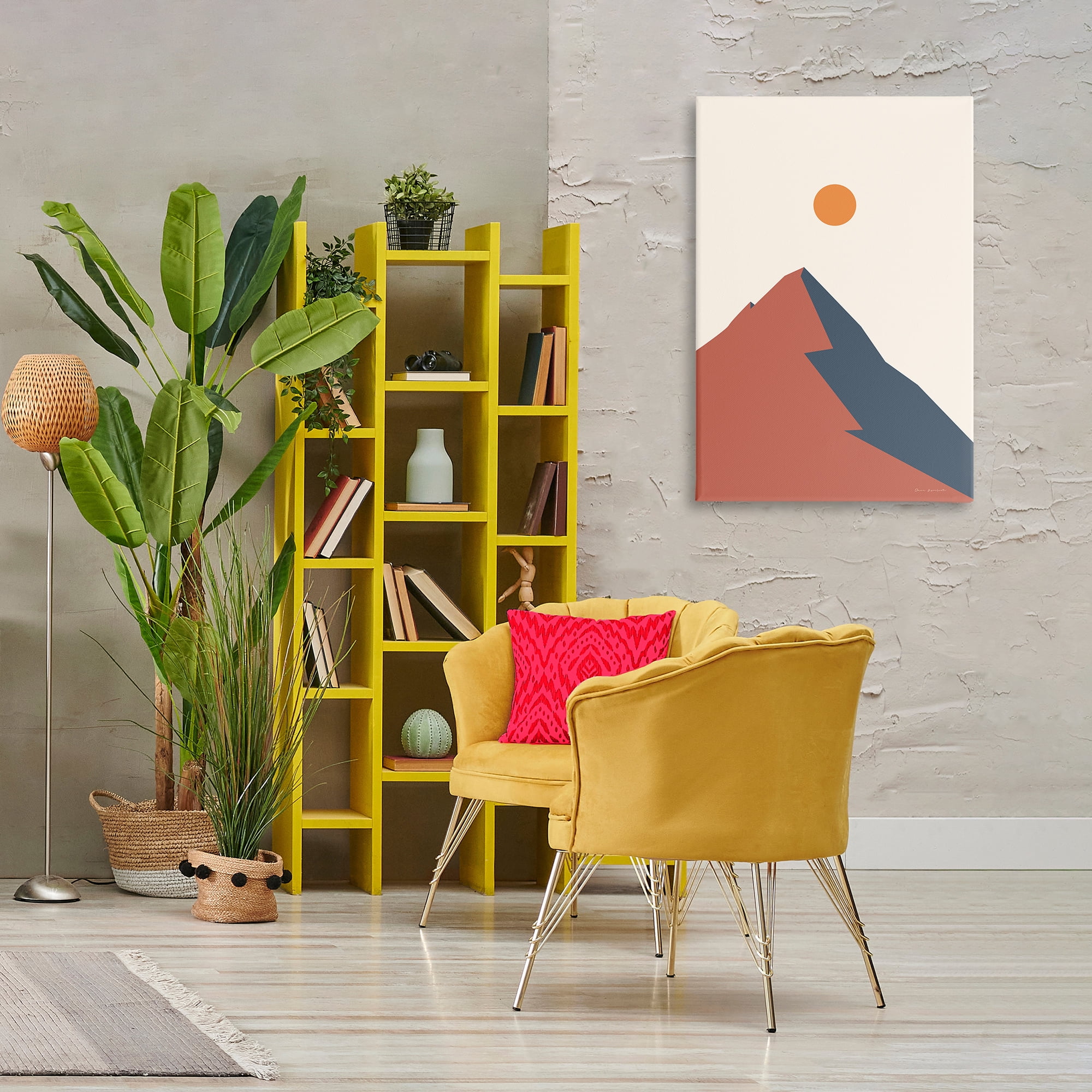 Stupell Industries Neutral Boho Peak Landscape & Nature Painting Wrapped Canvas Art Print Wall Art, 24 x 36