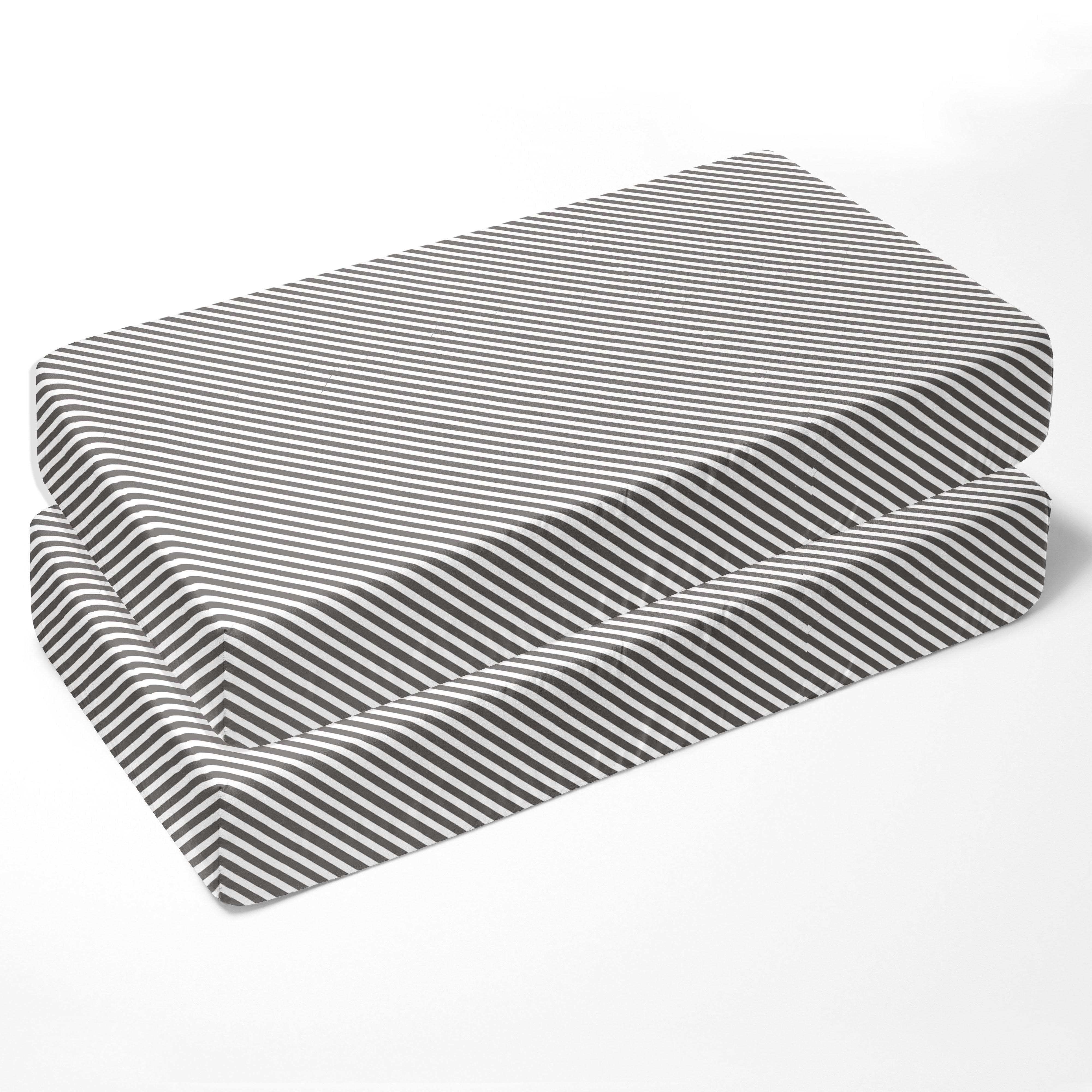 Bacati - Crib or Toddler Bed Fitted Sheet, Aztec Love Grey