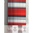 thumbnail image 6 of Red Black Gradient Sheer Curtains for Living Room Bedroom, Light-filtering Sheer Curtain, Geometric Strip Rod Pocket Voile Window Treatment Drapes, 52’’Wx108’’L, 2 Panels Set, 6 of 7