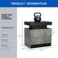 thumbnail image 3 of Royard Oaktree LED Nightstand with 2 Storage Drawers, Wood Bedside Table with LED Light for Bedroom, 3 of 6