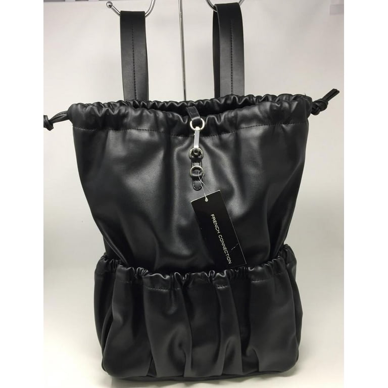 French Connection Black Dane Drawstring Backpack Luggage Unisex FCUK341